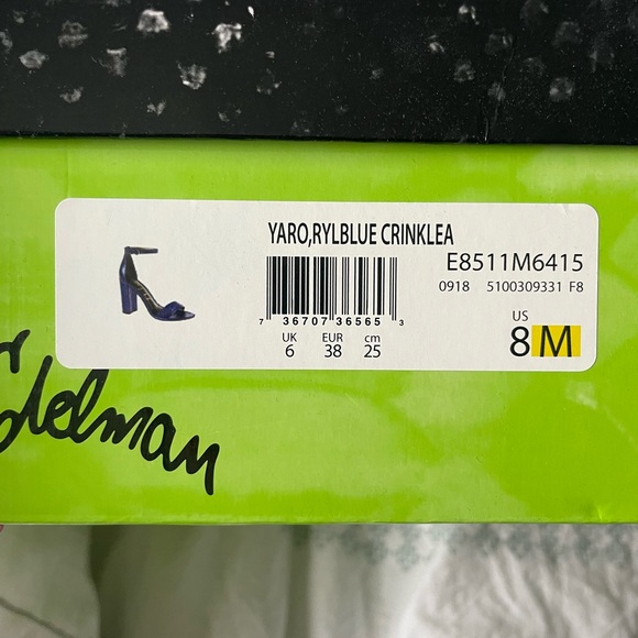 Royal blue crinkle Sam Edelman Yaro heels. Worn once. - Picture 5 of 5